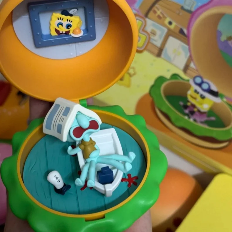 Original POPMART SpongeBob Krabby Patty Blind Box Sammlerstück Mini-Figur Heim Auto Desktop Dekoration Ornament Überraschungsbox Spielzeug – Detail 7