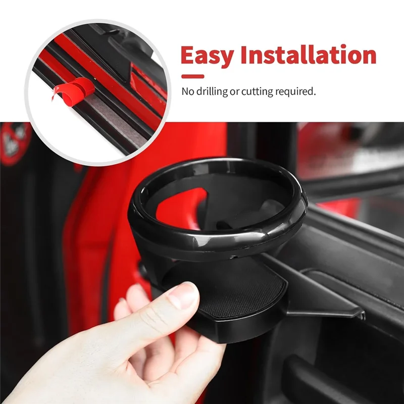 

Stable Performance-Front Door Side Water Cup Holder For Jeep Wrangler JK JKU 2011-2017 Side Door Drink Cup Holder