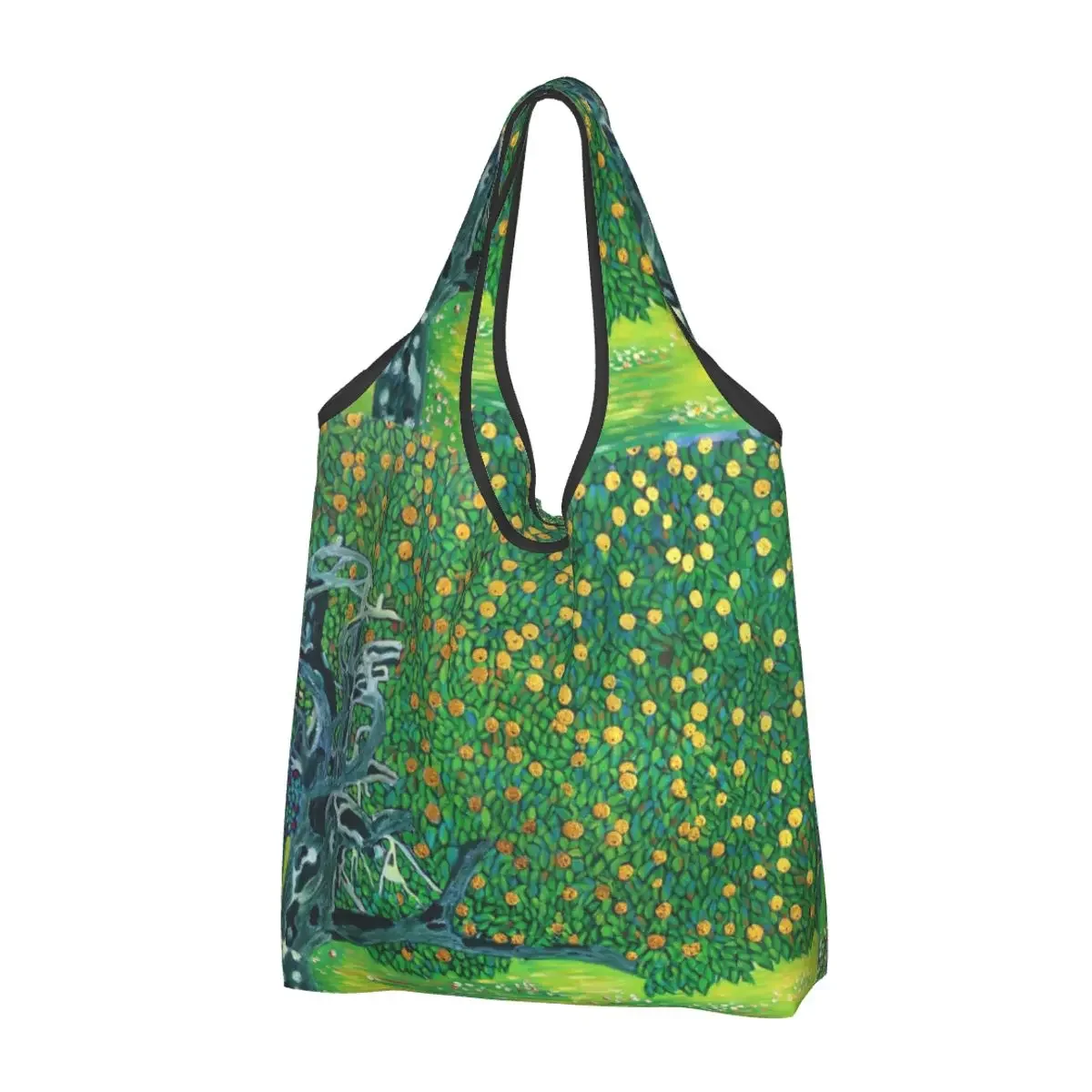 

Reusable Gustav Klimt Apple Tree Shopping Bag for Groceries Foldable Beautiful Freyas Art Grocery Bags Washable Large Tote Bags