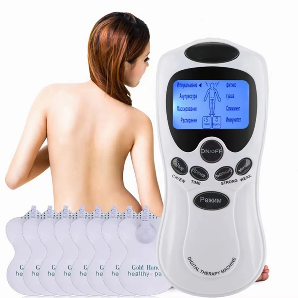 8 Digital Therapy Devices Electric Meridian Stimulator EMS Acupuncture Body Massage Hammer