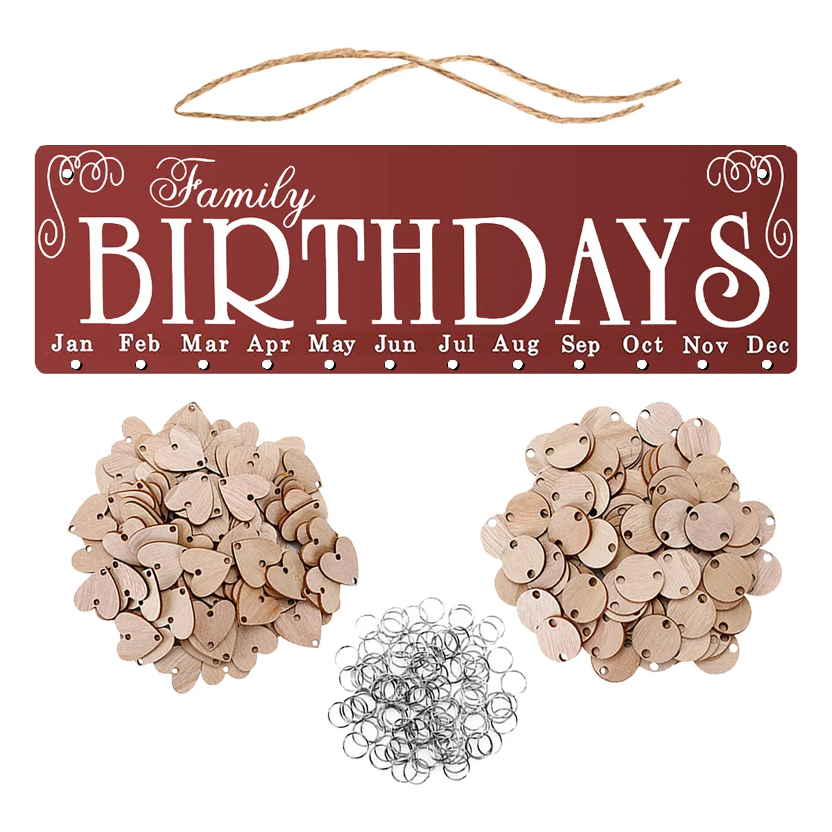 

Креативный деревянный календарь, подвесная доска, сделай сам, красная табличка с напоминанием, 50, круглые 50, подвески в форме сердца, идеальный домашний декор, подвесной календарь