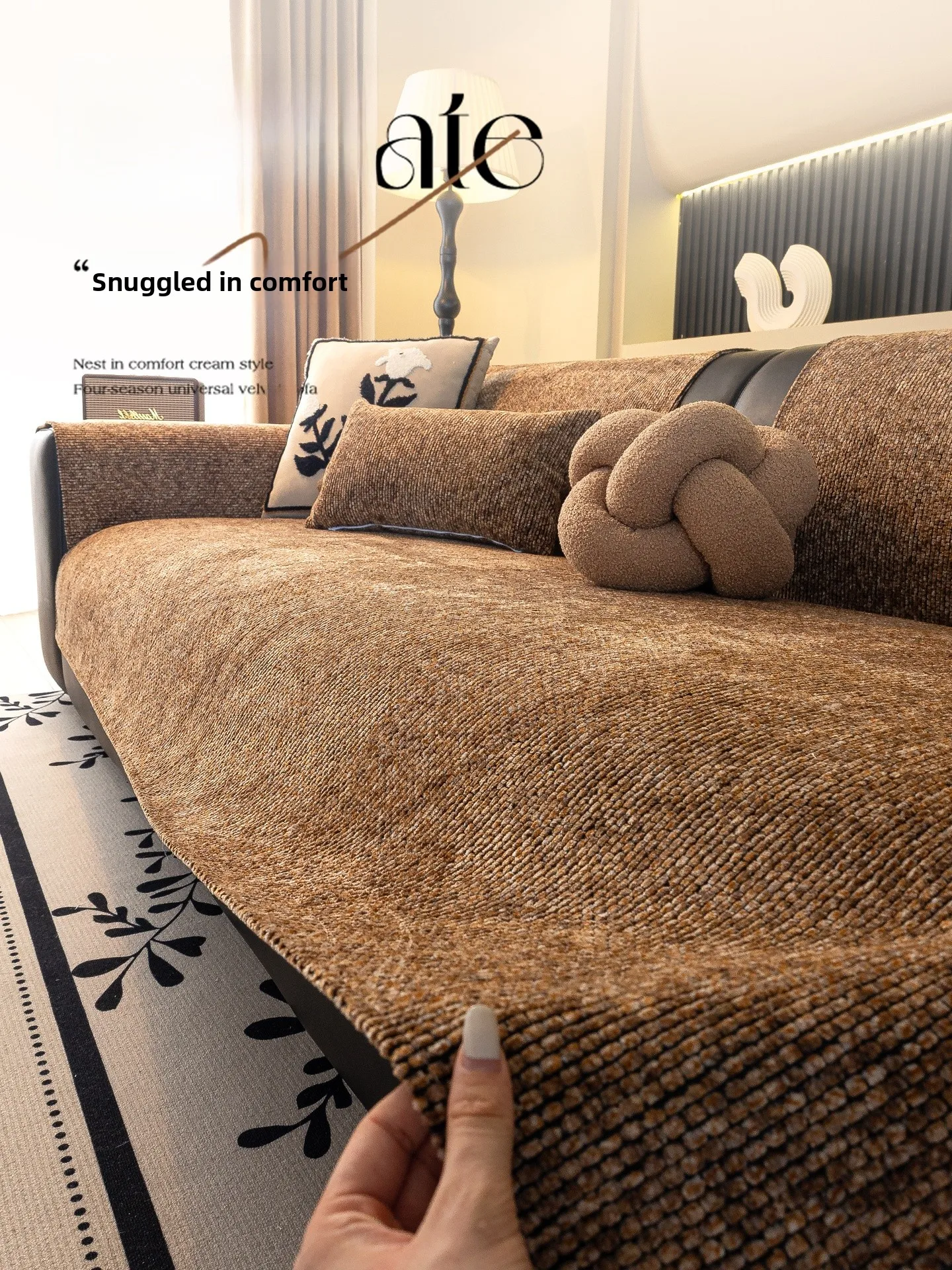

Snow Velvet Sofa Cuion Four Seasons Universal New 2025 Modern Luxury Living Room Cover Cloth Anti-Slip Sofa Pad