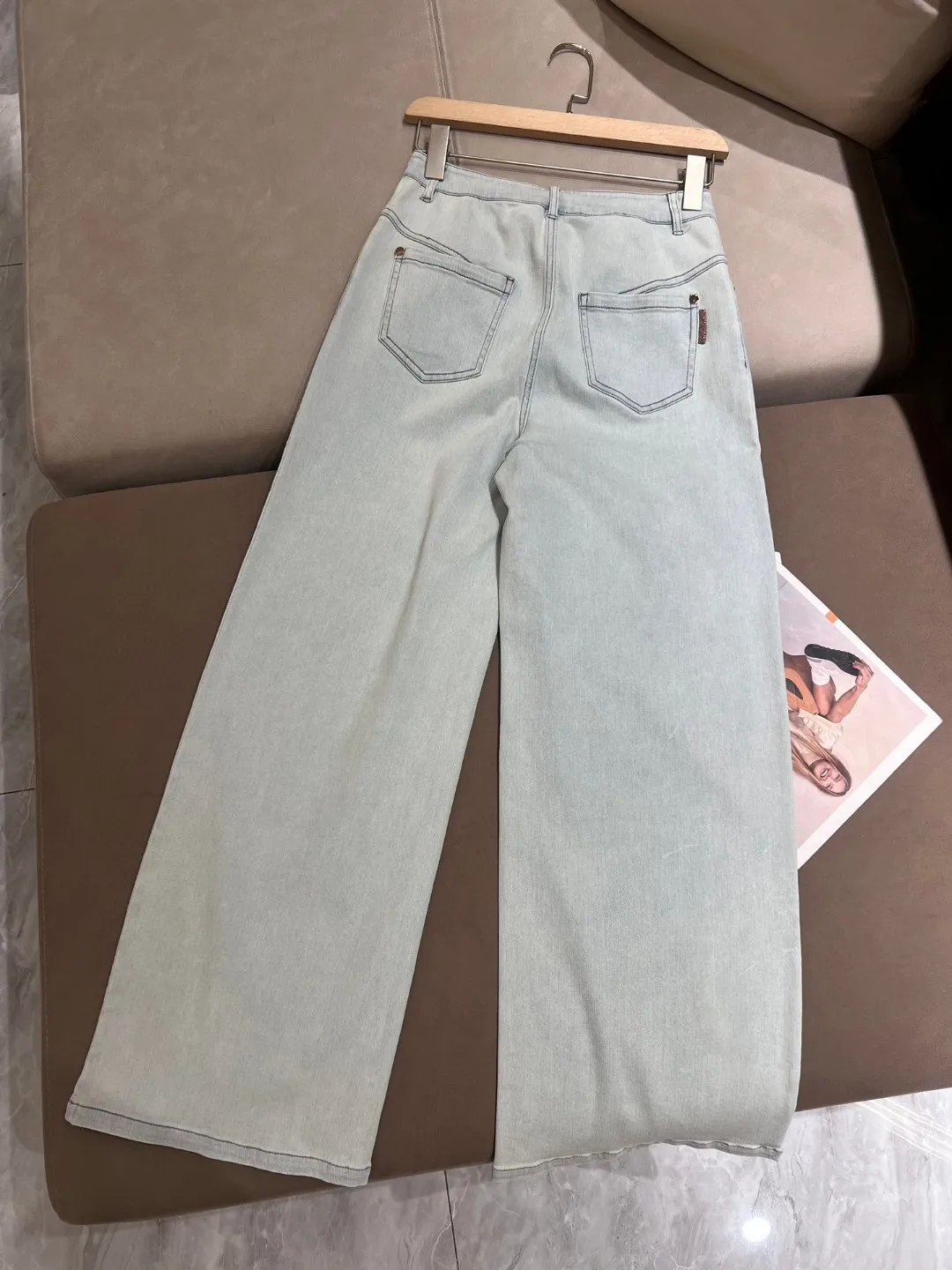 Summer casual high-quality stretch denim straight leg pants