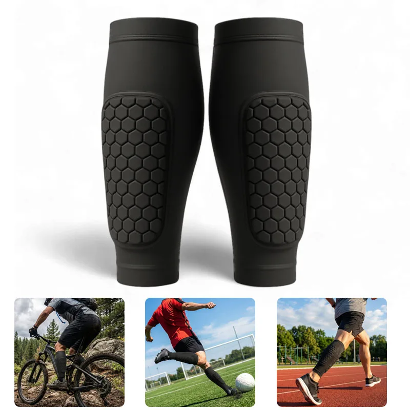 

2pcs Unisex Soccer Calf Compression Sleeves with Honeycomb Padding Non-Slip Leg Wraps Lightweight Suitable for Baseball Football
