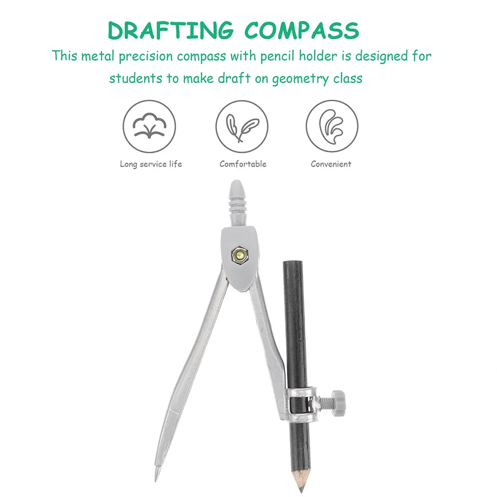 

5pcs Portable Drawing Compass For Math Students Stationary Kit Reusable Compass Set Tool For Drafting Circles Geometry School