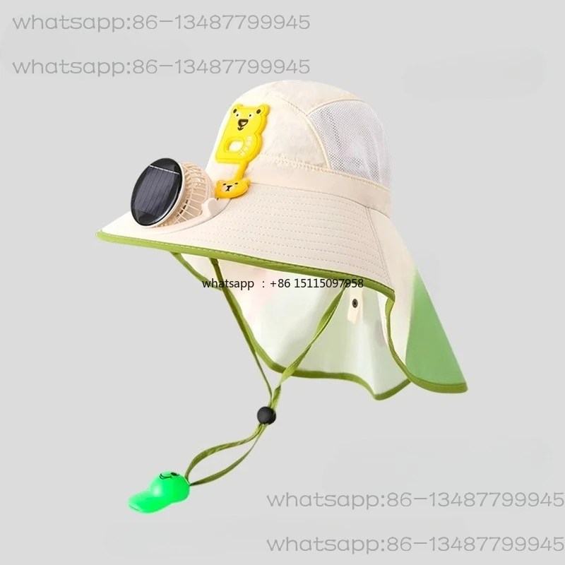 

Solar fan Children's sunscreen cap Summer shawl Baby empty top hat