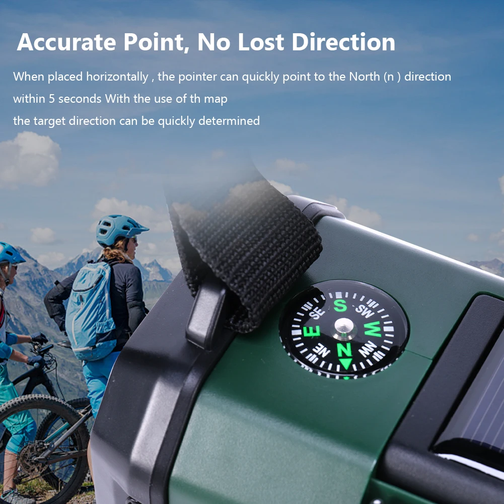 LED راديو محمول AM/FM/WB 10000mAh كرنك اليد راديو مصباح يدوي القراءة مصباح الشمسية راديو الطوارئ نوع-C شحن مع البوصلة