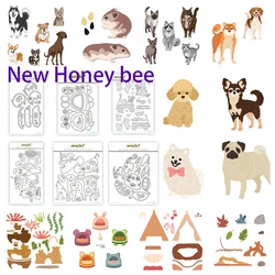 Cute Animal Metal Cutting Dies and Clear Stamps Sets for DIY Dogs and Cats Die Craft Greeting Card Scrapbook Decoration 2025 New