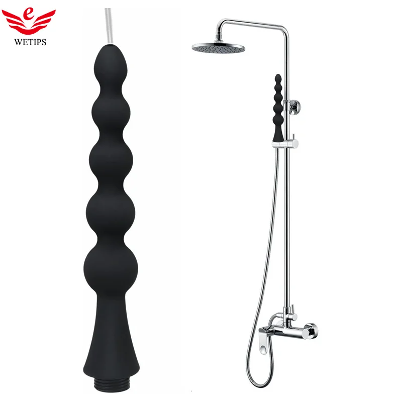 WETIPS Silicone Enema Anal Shower Analusche Lavement Anals Douche Anal Enema Hose Lewatywy Cleaner Ass Saver Travel Bidet Ducha