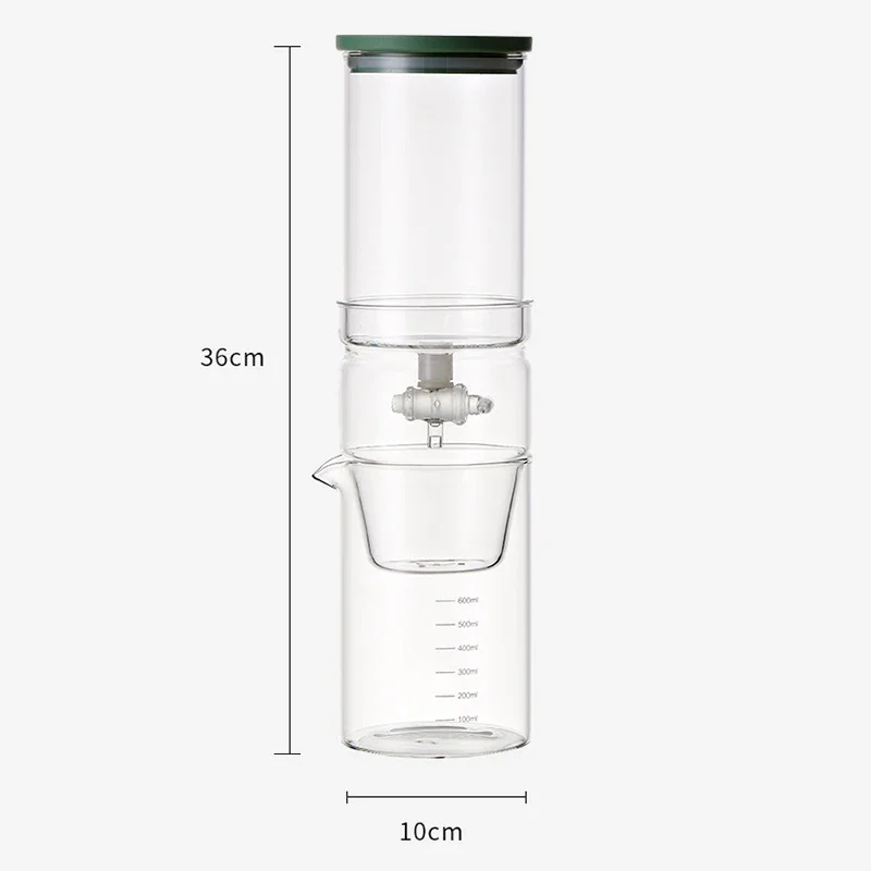 

Sharing Pot Set with Spoon,Pad,100pcs Filter Paper600ml Cold Brew Coffee Maker Glass Drip Filter Ice Drop Coffee Brew Pot