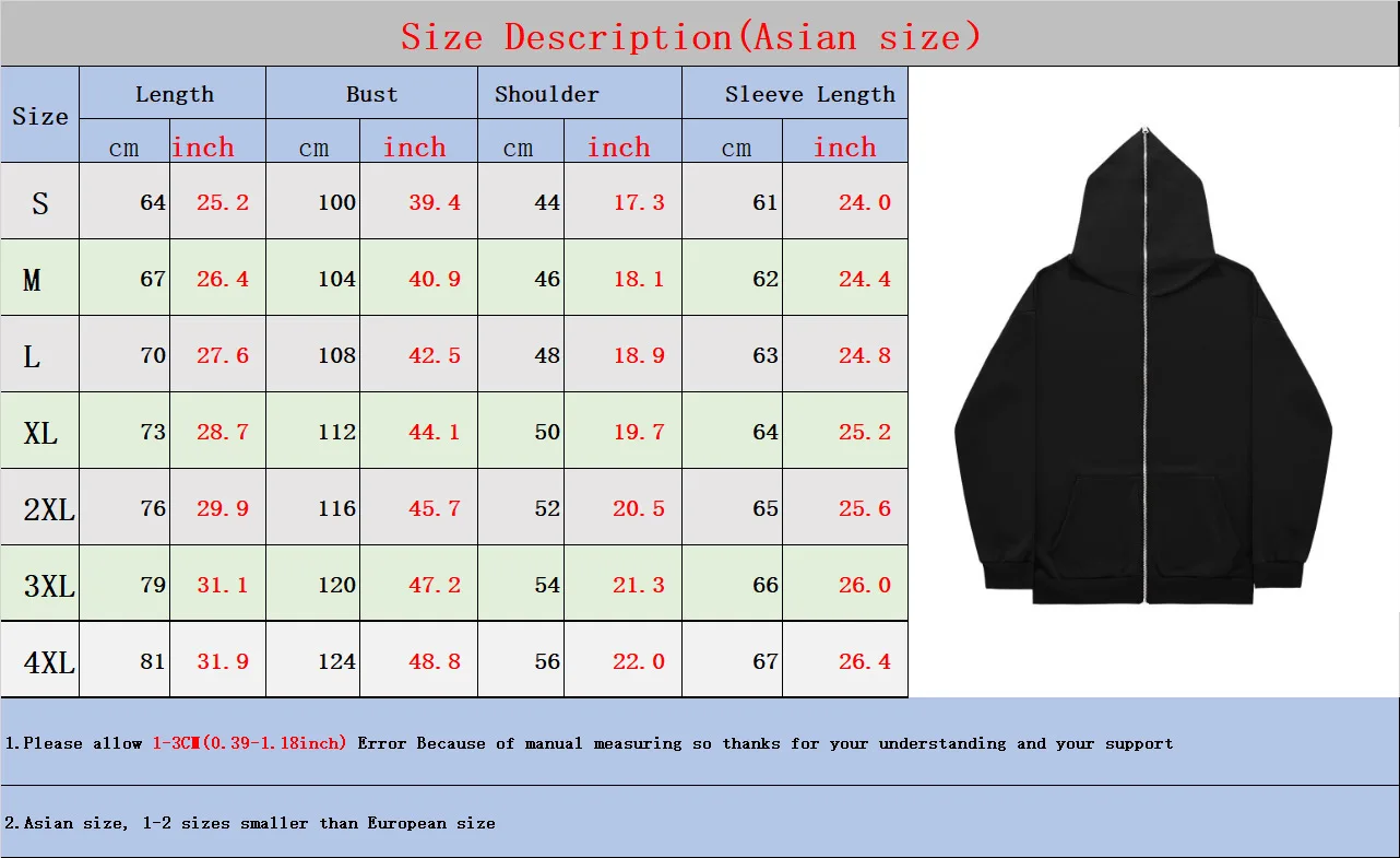 Y2K Men Women Hoodies Long Zipper Hip Hop Rapper Print High Street Casual Fleece Sweatshirts Comfortable S-3XL