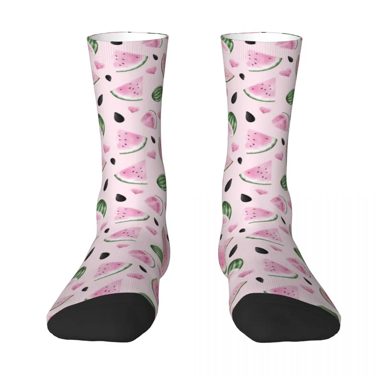 Watermelon Pattern Socks Winter Fruit Pink Cute Stockings Fashion Women Men Quality Socks Design Outdoor Sports Anti Skid Socks