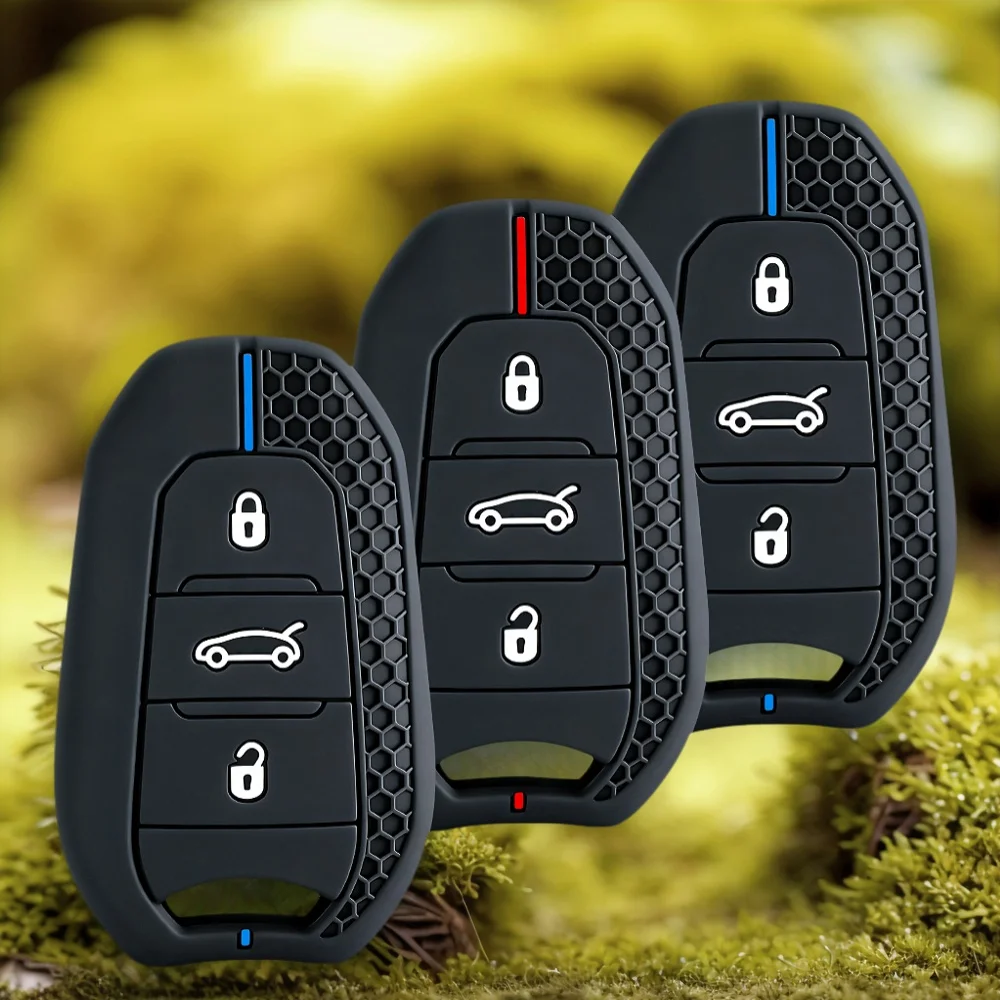 

Silicone Car Smart Remote Key Case For Peugeot 2008 3008 4008 5008 308 408 508 Key Protection Accessories