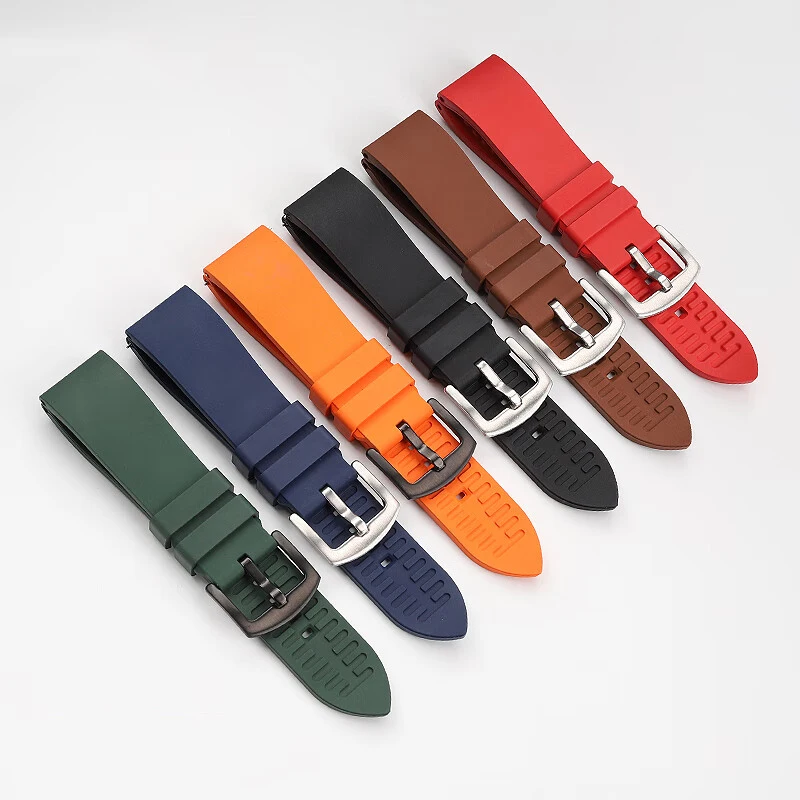 Wodoodporny pasek do zegarka z gumy fluorowej dla Tudor Biwan 1958 Ranger rozrządu Panda Leader nauczyciel nurkowania pasek z gumy fluorowej męskie akcesoria