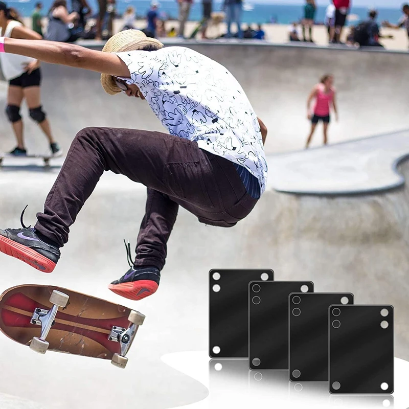 8Pcs Skateboard Risers Pads Longboard Riser Shock Pads Soft Rubber Pads 3Mm/0.12 Inch For Skateboard Longboard Trunk