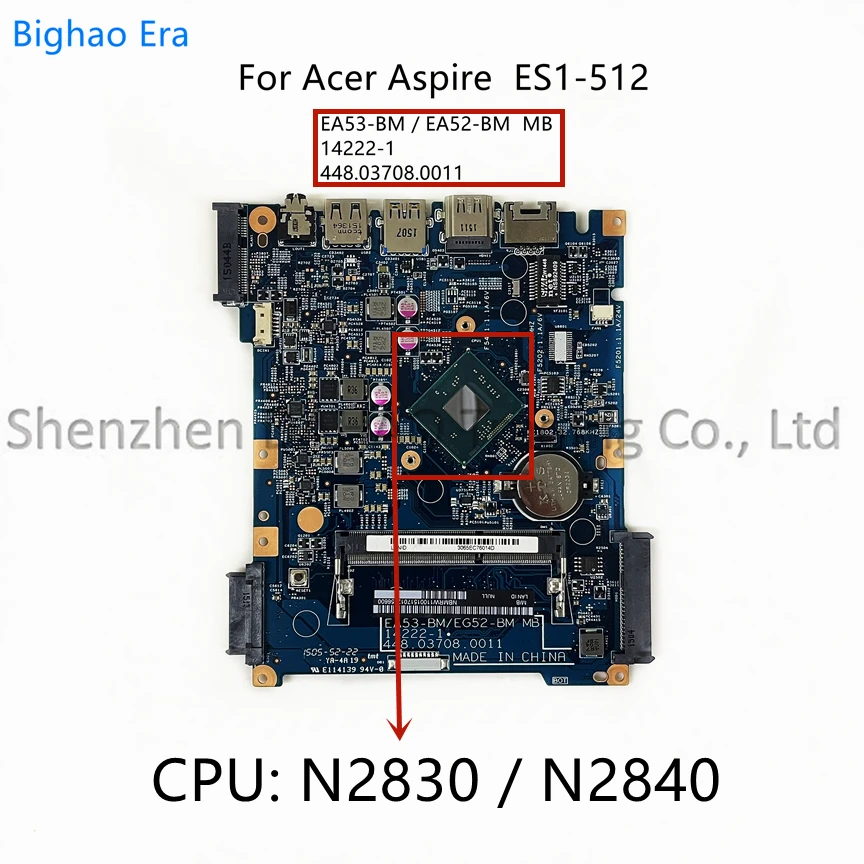 14222-1 Материнская плата для ноутбука Acer Aspire ES1-512 с процессором Intel DDR3 448.03703.0011 NBMRW11002 NBMRW11003 100% полностью протестирована