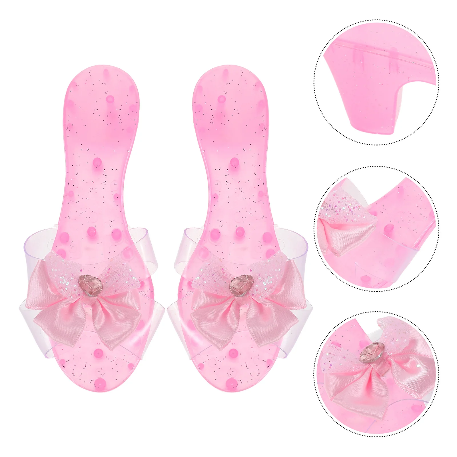 

1 Pair Girls High Heels Plastic Transparent Shoe Decorative Mini High Heel For Kids Party Props Princess Table Decoration