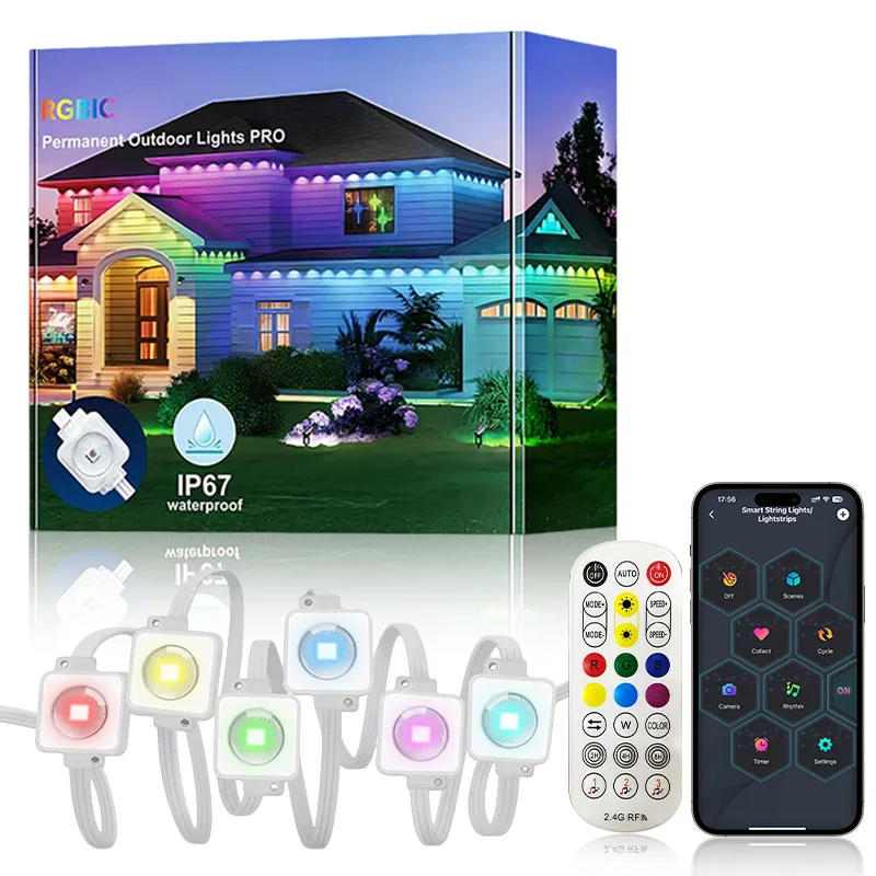 30M Permanent Outdoor Lights For House Eave Lights Smart RGB Waterproof Lights String Holiday DIY Scenes Christmas Party Decor