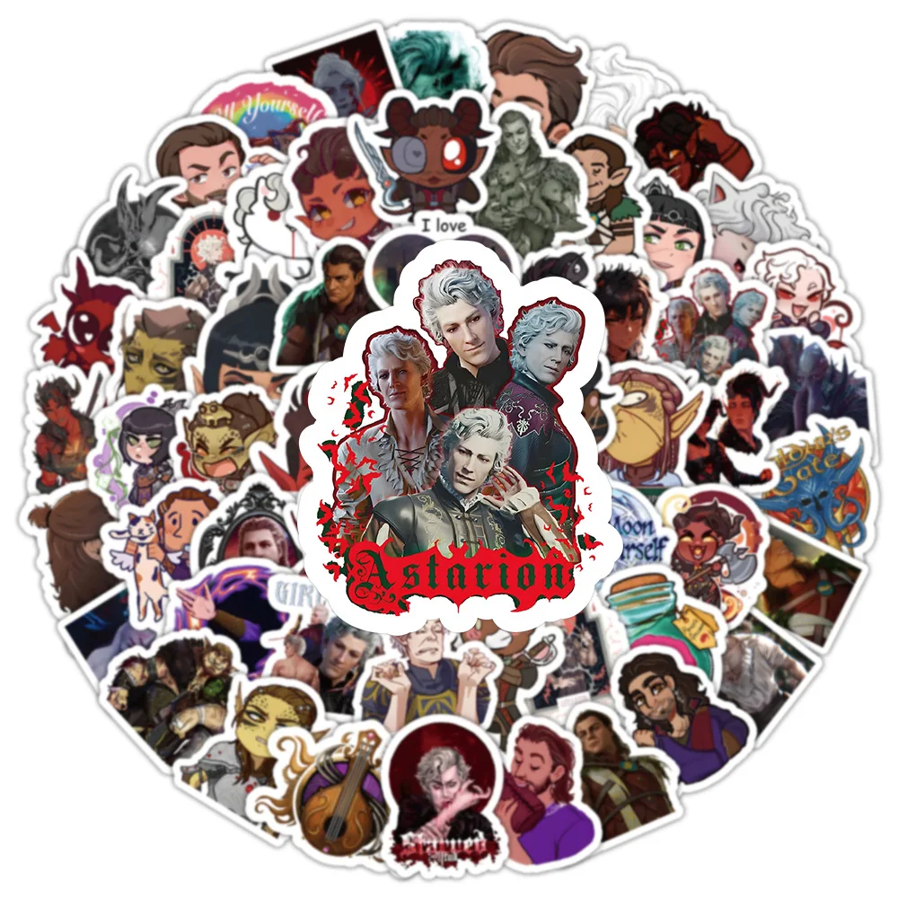 

100PCS Game BG3 Stickers Cartoon Cool Funny Baldur Gate Graffiti Waterproof Decal Kids Toy forDIY Phone Case Laptop