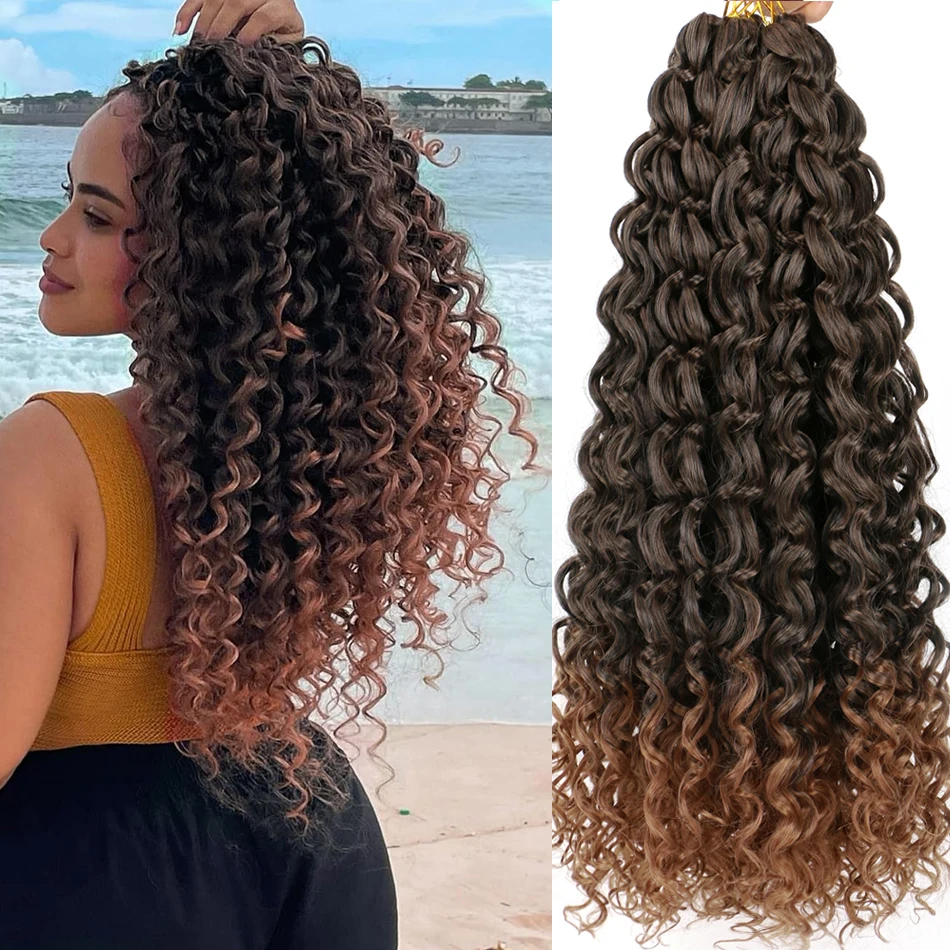 

Накладные волосы Box Gogo Curl для чернокожих женщин, предварительно связанные, короткие, с эффектом океанской волны, для плетения косичек