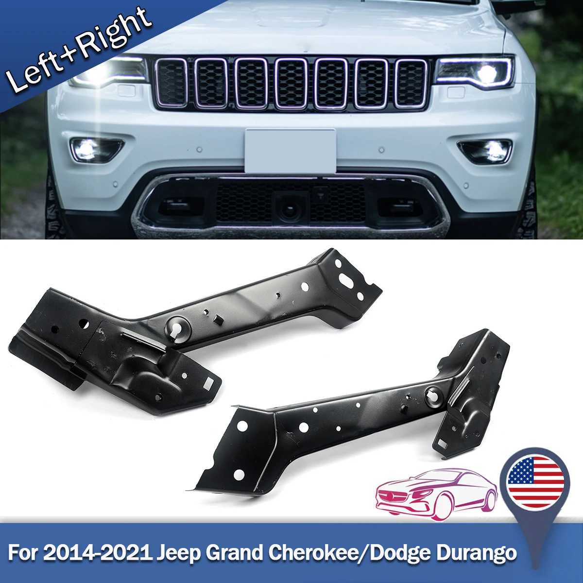 

Левый и правый верхний кронштейн радиатора для Jeep Grand Cherokee 2014 2015 2016 2017 2018 2019 2020 05156117AB 68223547AB