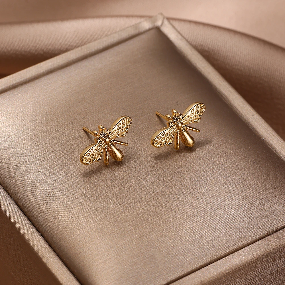 Vintage Charm Insect Bee Stud Earrings Animal Stud Earrings for Women
