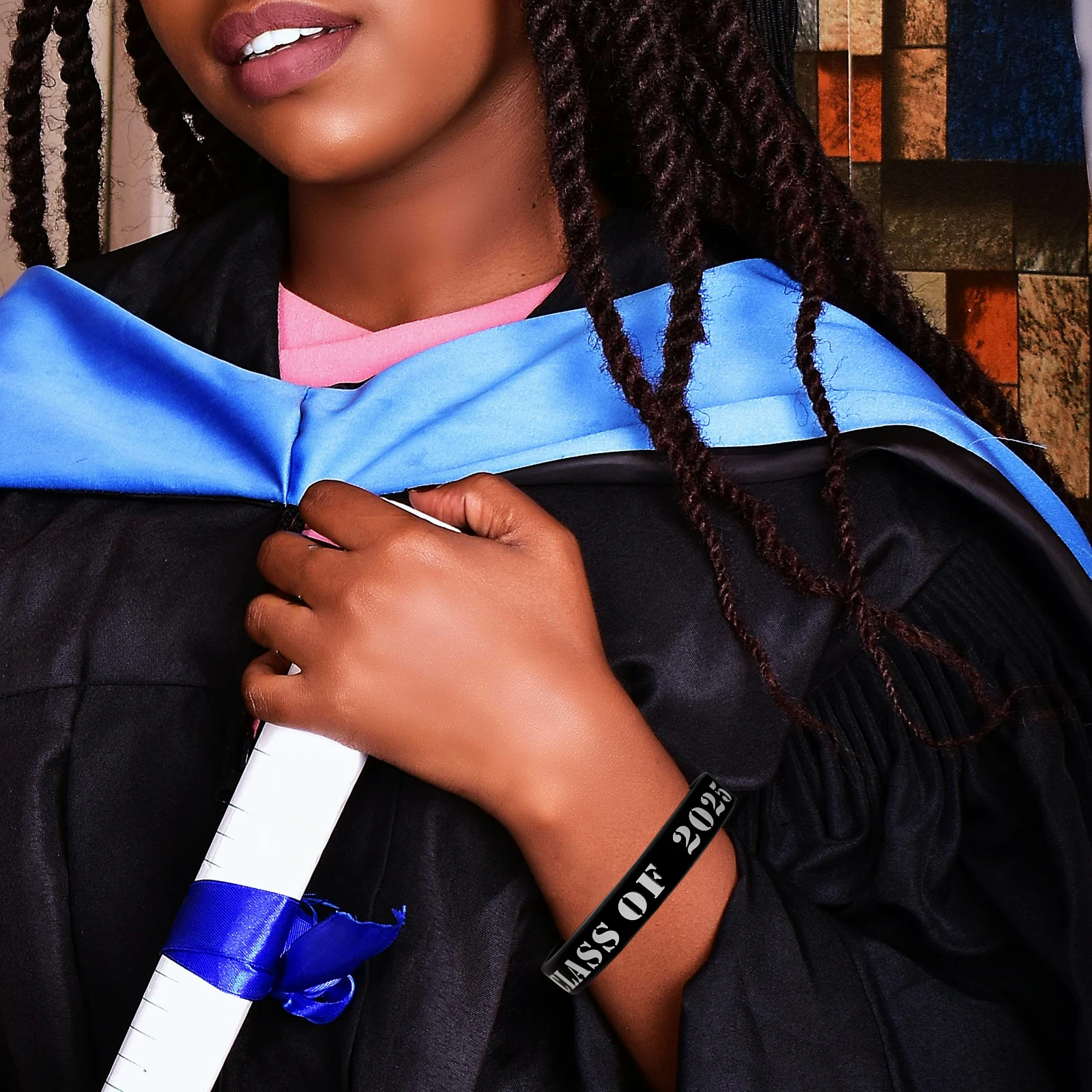 

25pcs Graduation Silicone Bracelets Elastic Wristbands for Class Parties School Supplies Decorative Keepsakes