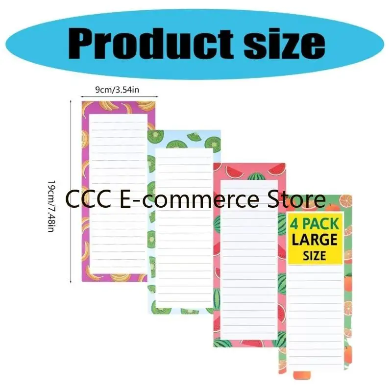8 Pcs Sticky Note Notepads Grocery List Magnet Pad for Office R58A