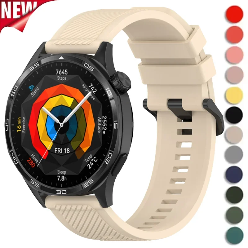 22 مللي متر 20 مللي متر سيليكون الفرقة لساعة هواوي GT5 4 3/GT5 Pro 46mm سوار لساعة سامسونج جالاكسي 7 5 برو 6/4 حزام كلاسيكي #2