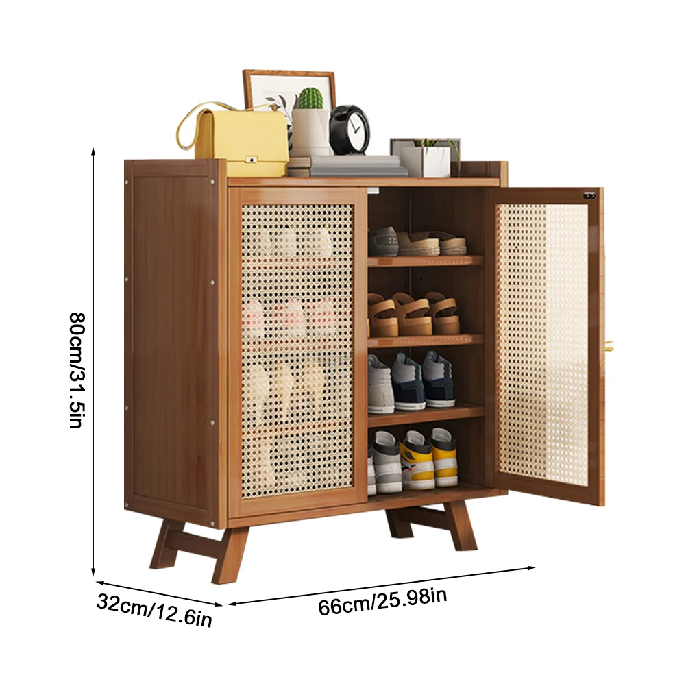 

5 Tiers Wooden Shoe Cabinet with Doors Shoe Rack Organizer for Entryway Closet