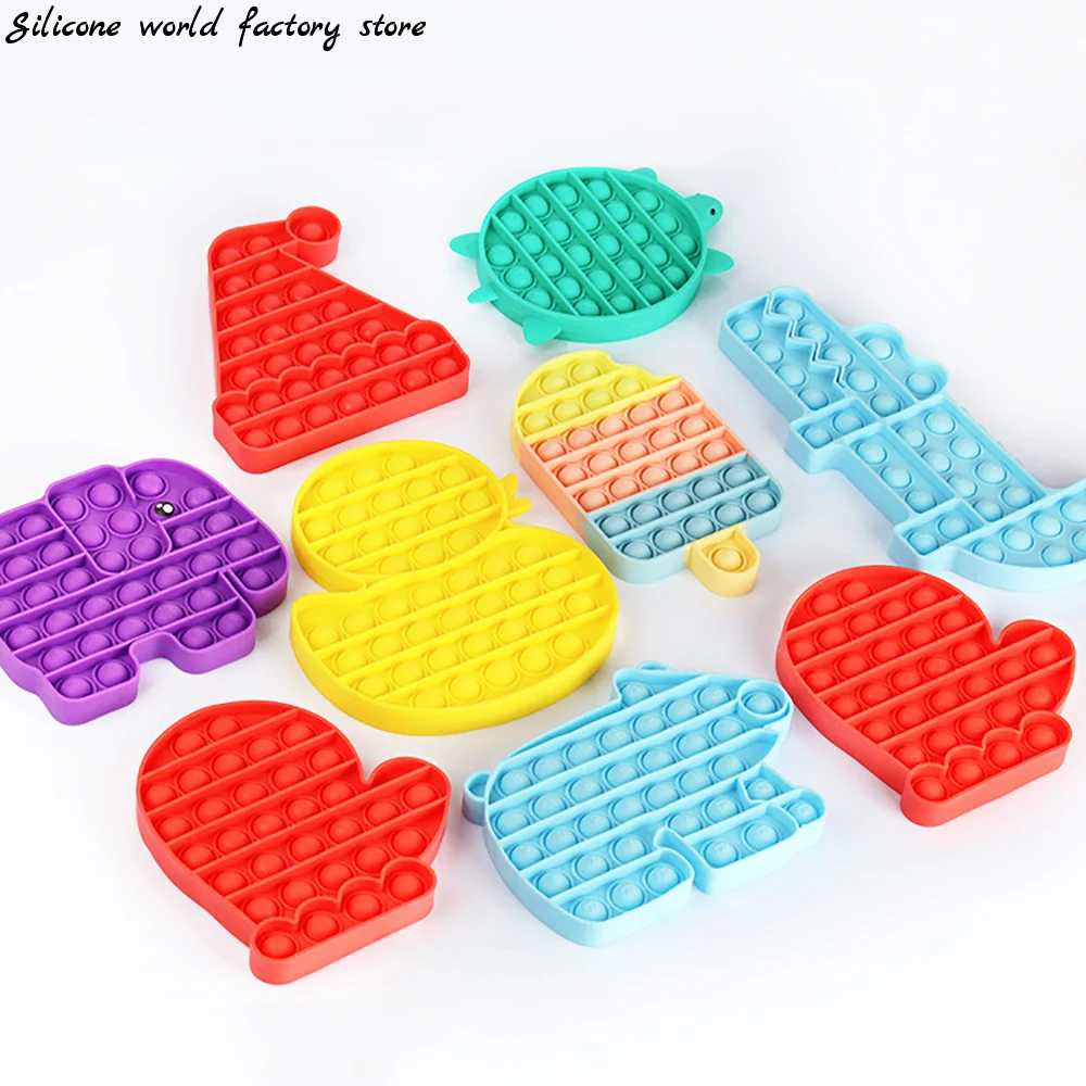 Silicone world Kawaii Stress Relief Sensory Squeeze Toys Anti-stress Toys Soft Bubble Kids Game Hand Relax Decompression Toys