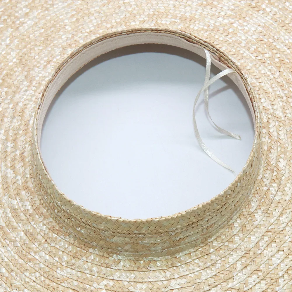 Sommer Leere Top Runde Sonnenhüte für Frauen Elegante Breite Große Krempe Strand Strohhut Casual Panama Caps Uv-schutz Kappe Sombrero – Detail 2