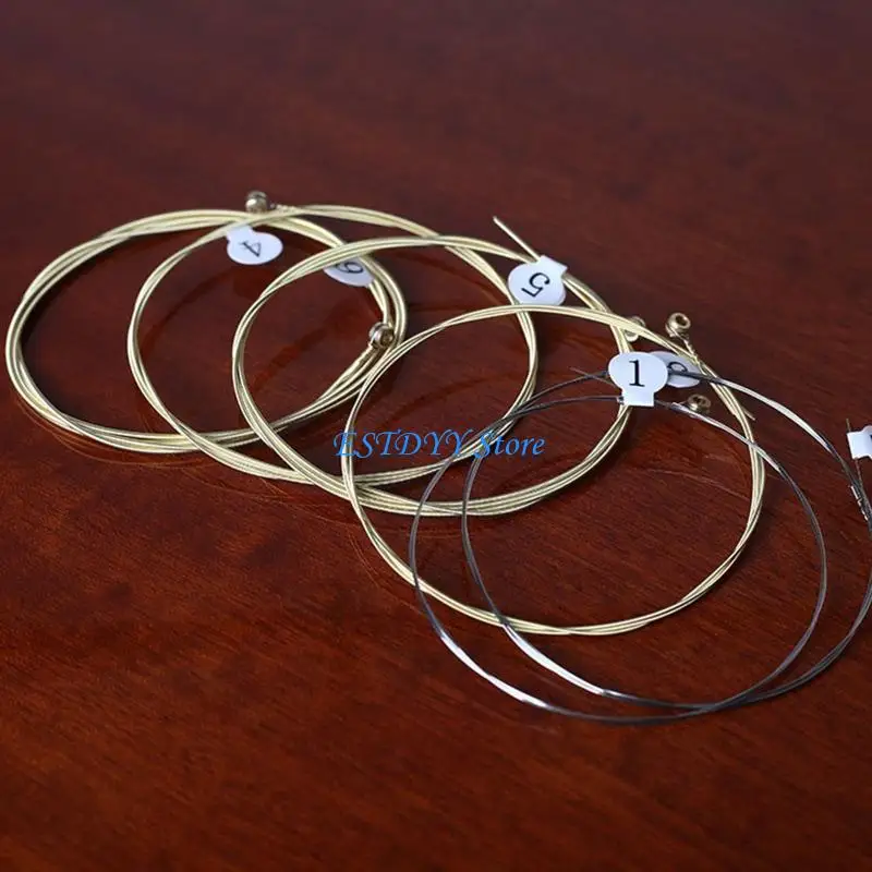 G6DE Set of 6 Guitar Strings Replacement Steel Acoustic Guitar Strings Parts Steel Folk Electric Guitar Strings