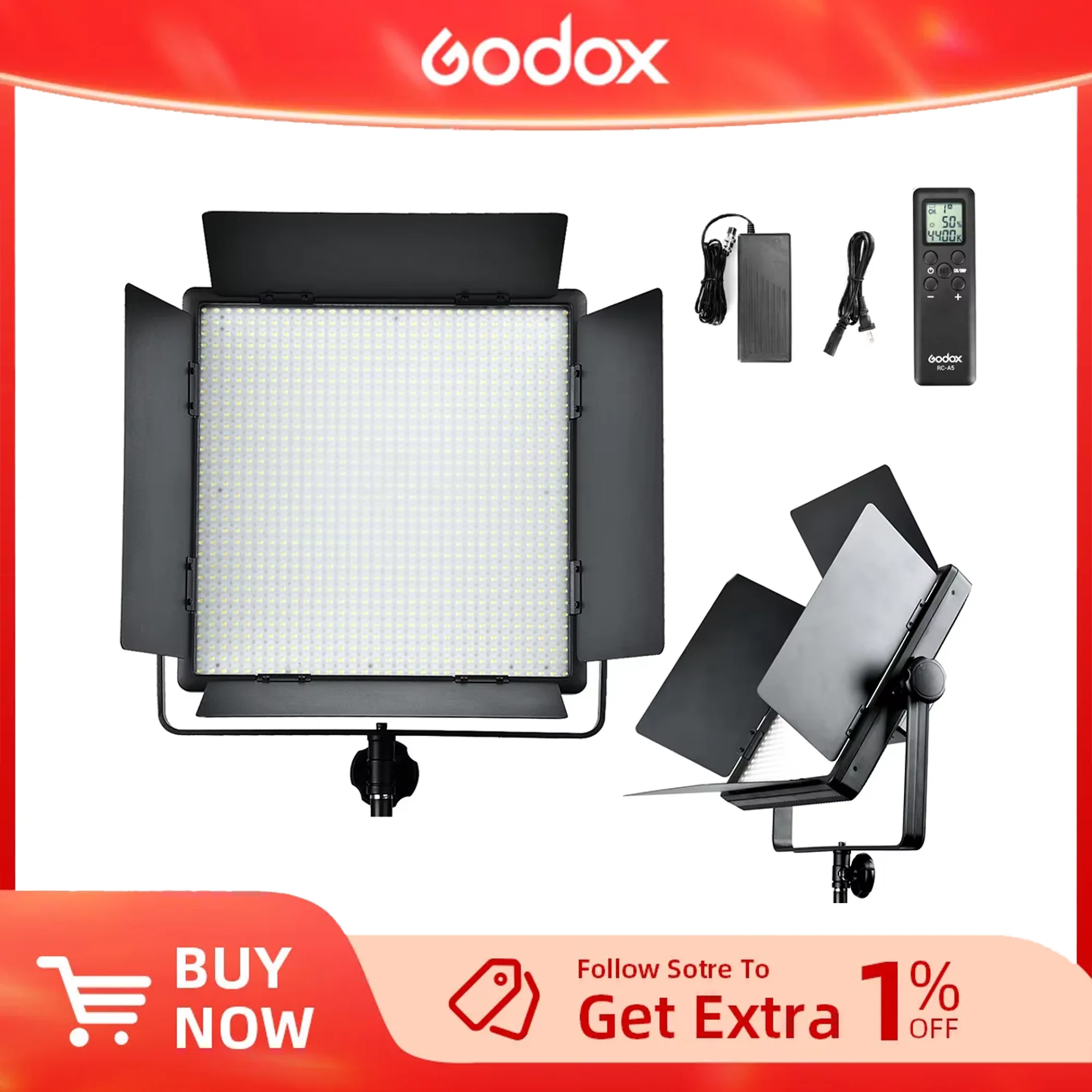 Godox LED1000C Lampu Video Studio untuk Kamera Camcorder Versi Dapat Diganti Jarak Jauh Nirkabel dengan 3300K-5600K Gratis DHL