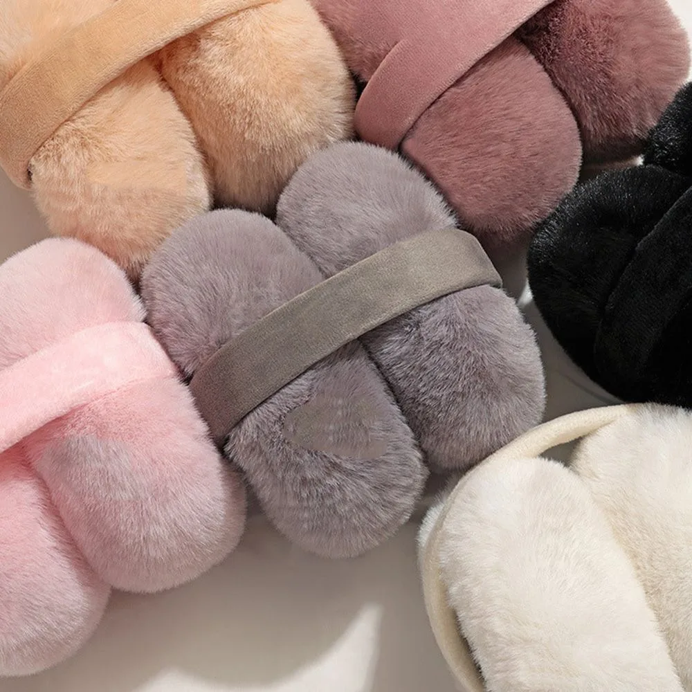 Korean Soft Plush Warm Solid Color Earmuffs Men Women Adults Autumn Winter Foldable Thicken Earmuffs Cute Simple Earlap