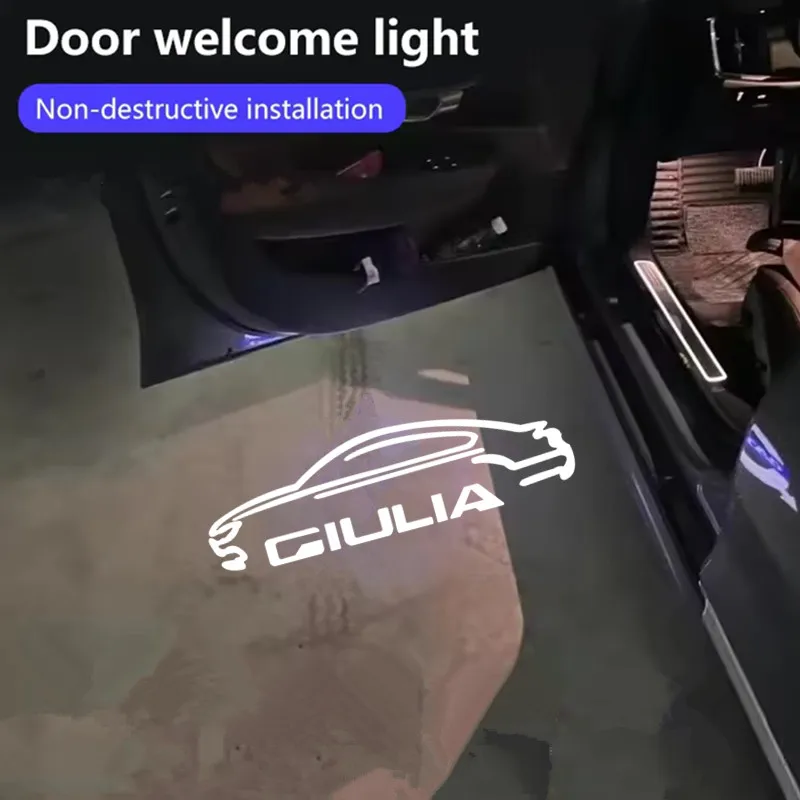 For Alfa Romeo Giulia 2017 2018 2019 2021 2020 2022 2023 LED Car Door Welcome Light Laser Projector Logo Ghost shadow