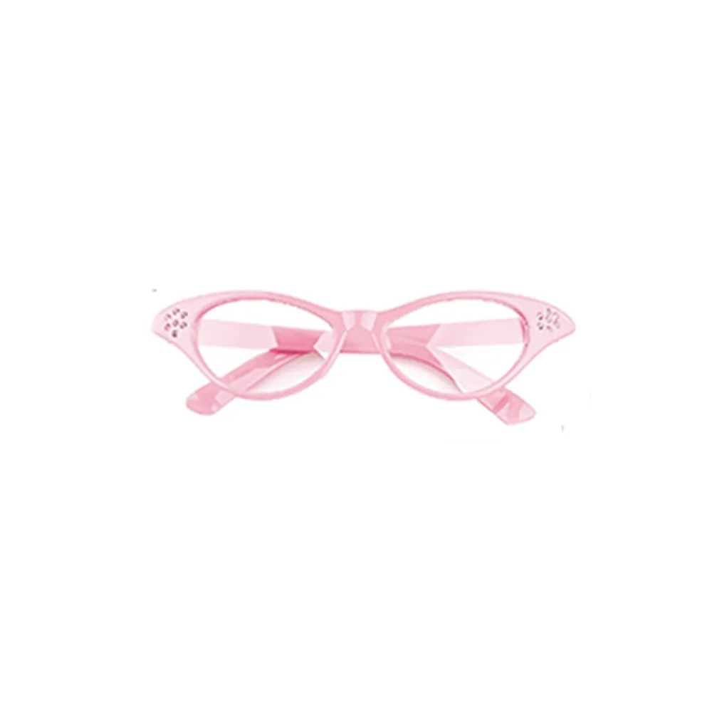 PESENAR Conjunto de acessórios de fantasia feminino dos anos 50, lenço de chiffon, bandana de bolinhas, faixa de cabeça retrô, óculos de olho de gato