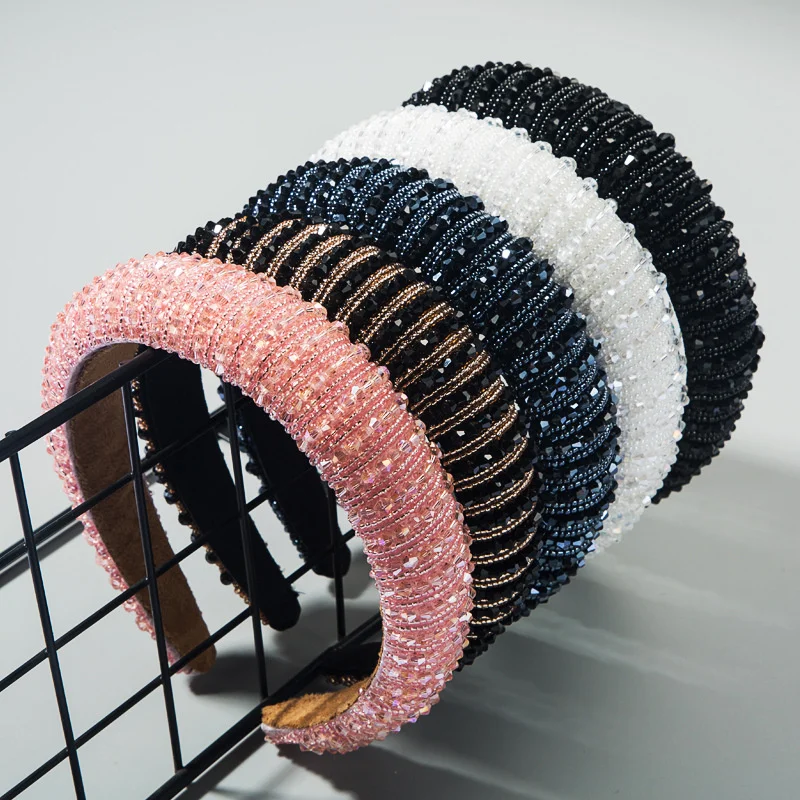 Luxury Beads Hairbands For Women Girls Headwear Fashion Handmade Headbands Female Hair bands Head Hoop Hair Accessories