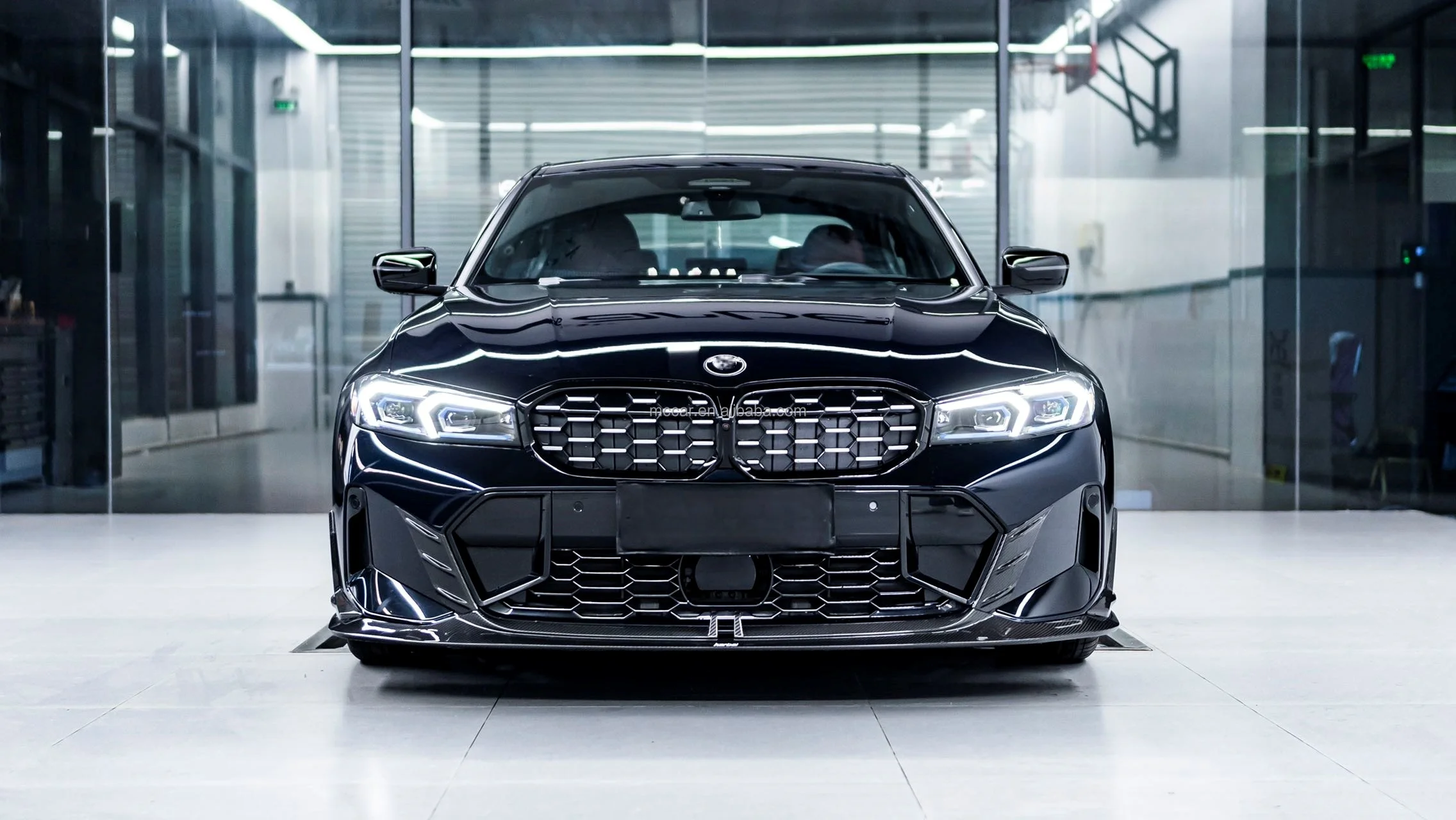 المصد الأمامي الأكثر مبيعًا لسيارة BMW 3 Series G20 G28 LCI شفة أمامية من ألياف الكربون الجافة MC نمط الشفاه الأمامية