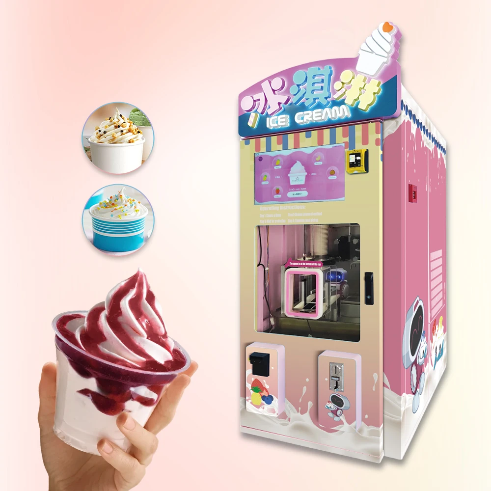 Automatic Ice Cream Machine Can Be Freely Combined With Jam And Chopped Nuts Suitable For Indoor And Outdoor Malls Playgrounds