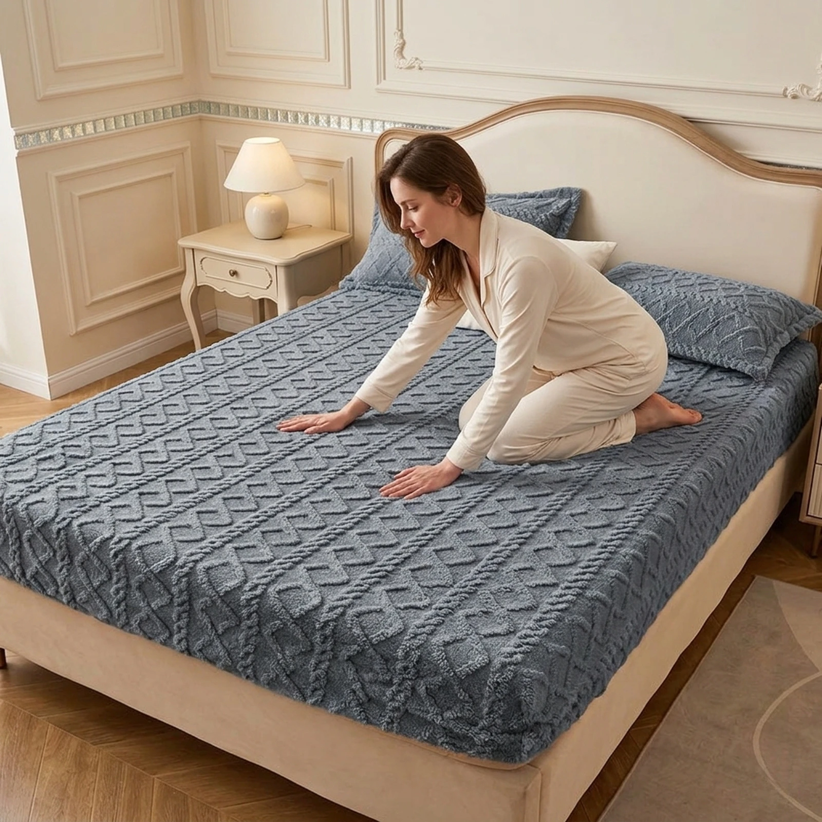 Tofu Velvet Fitted Sheet  Ultra Soft Cozy Plush Fabric  Deep Pocket Elastic All Around Available  Machine Washable Hypoallergenic