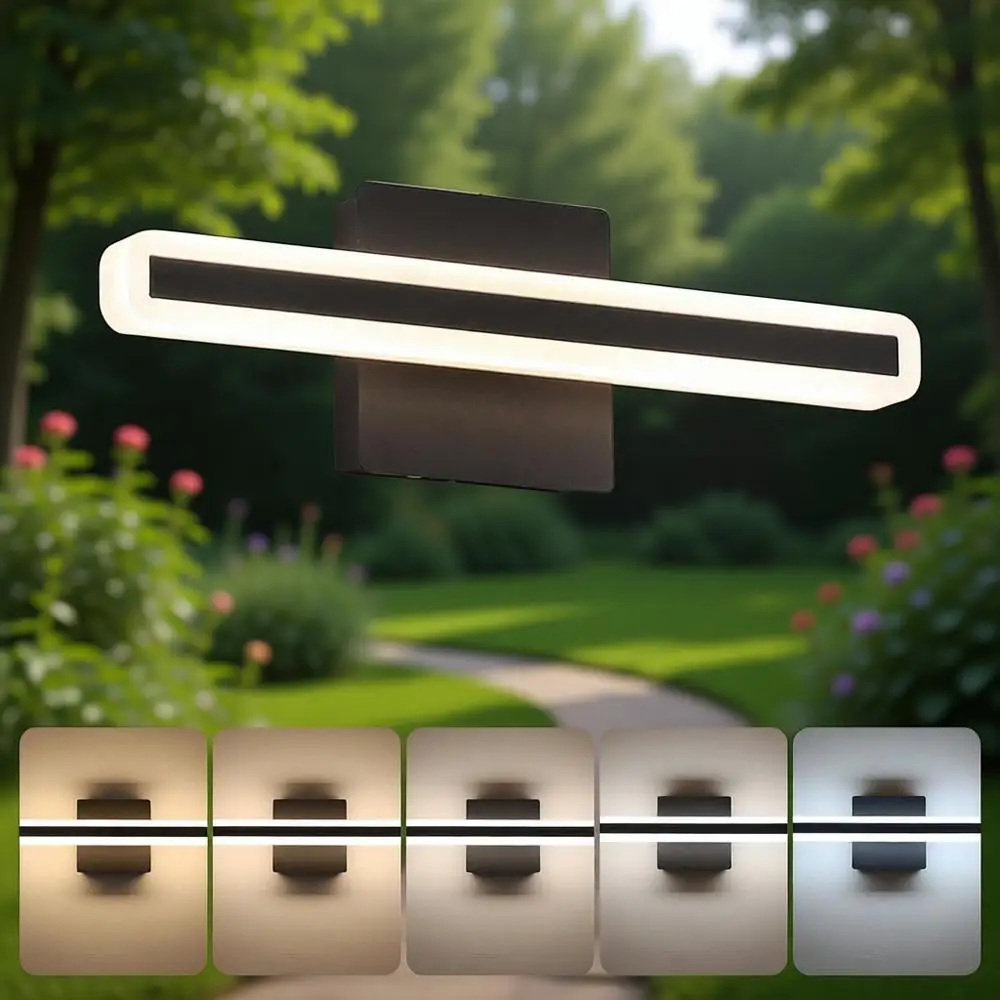 

15.7 inch 16W Dimmable 5CCT LED Bathroom Vanity Light Over Mirror, Black Bar or Mirror Restroom, ETL Certified