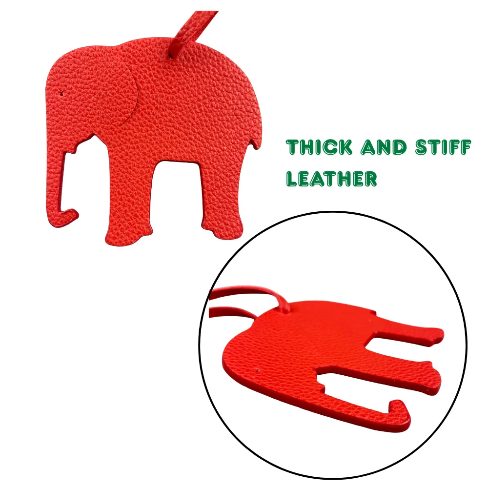 حقيبة جلدية على شكل فيل ملون - 12 لونًا نابضًا بالحياة، نمط مختلط ومطابقة، سلسلة مفاتيح جلدية متينة وسميكة - جلد PU