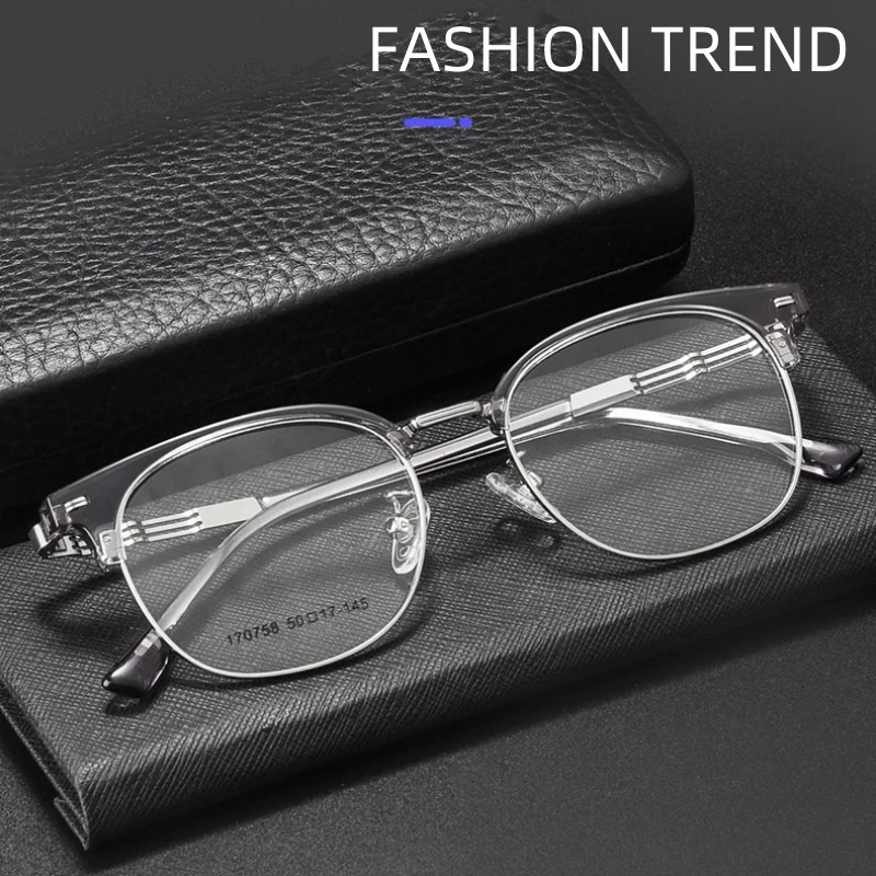 MOMOJA Fashion Business Eyewear Ultra Light Retro Square Eyeglasses Myopia Optical Prescription Glasses Frame For Men 170758D