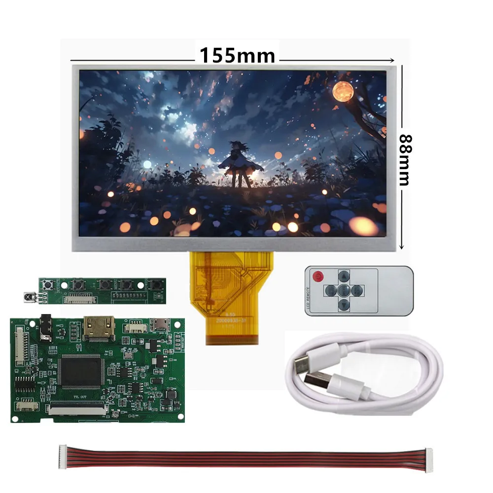 6.5 인치 AT065TN14 LCD 화면 디스플레이 오디오 드라이버 제어 보드 DIY Lattepanda,Raspberry Pi PC 미니 컴퓨팅 용 HDMI 호환