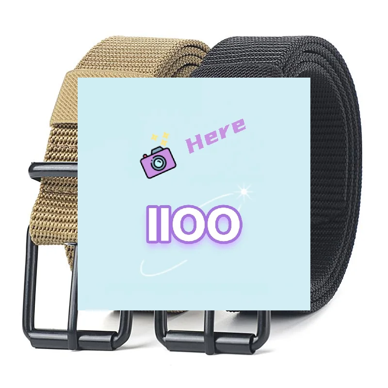 【IIOO】Men's Belt Porous Canvas Pin Buckle Leather Belt Outdoor Sports Belt Women's Trendy Eyelet Belt With Jeans Belt