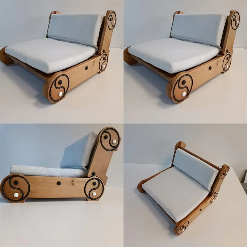 for Meditation Wooden Chair with Straight Back Kneeling Chair Stool Including Cushion and Sponge