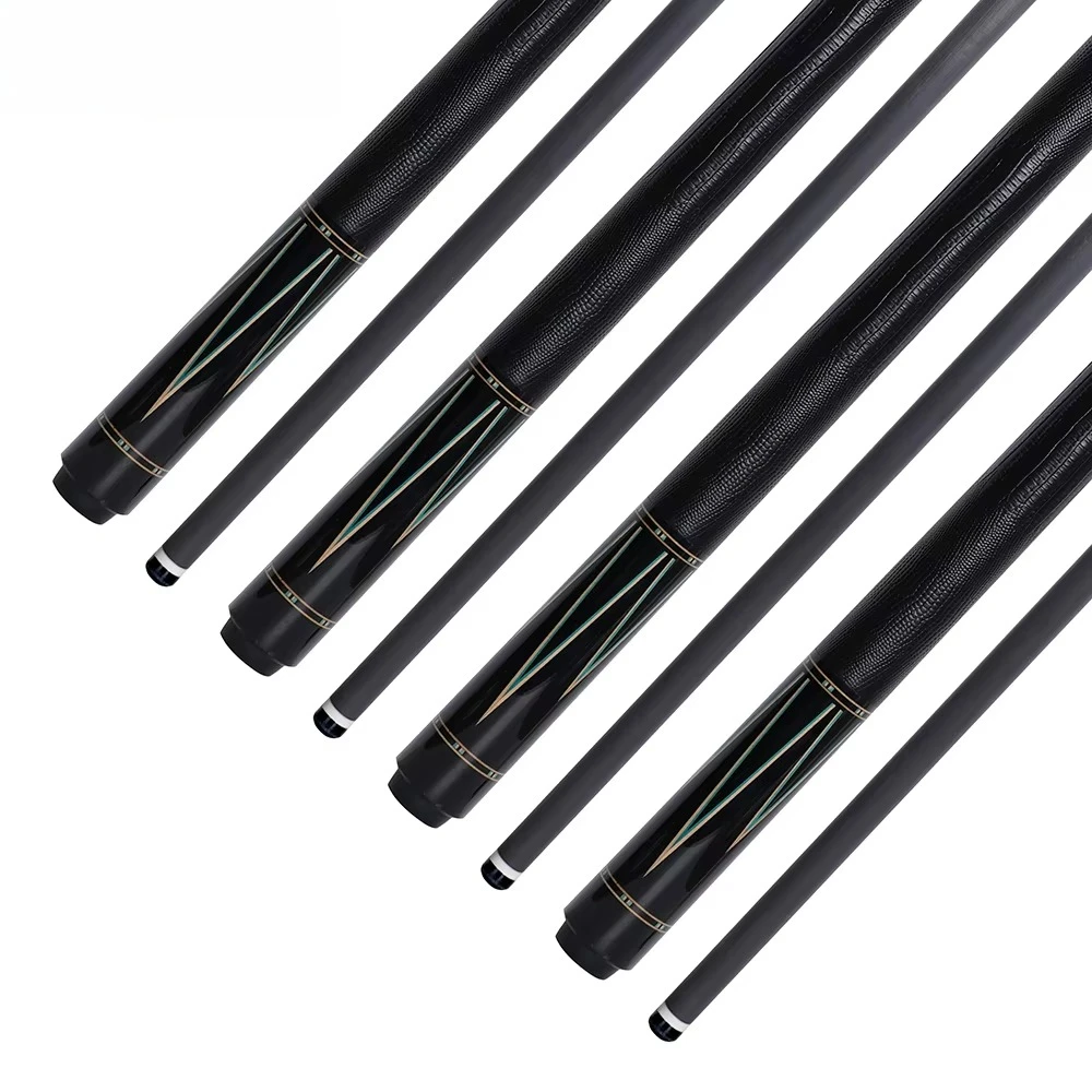 ألياف الكربون رمح تجمع جديلة عصا 12.5 مللي متر تلميح البلياردو ألياف الكربون جديلة سحلية الجلود قبضة الأبنوس #4