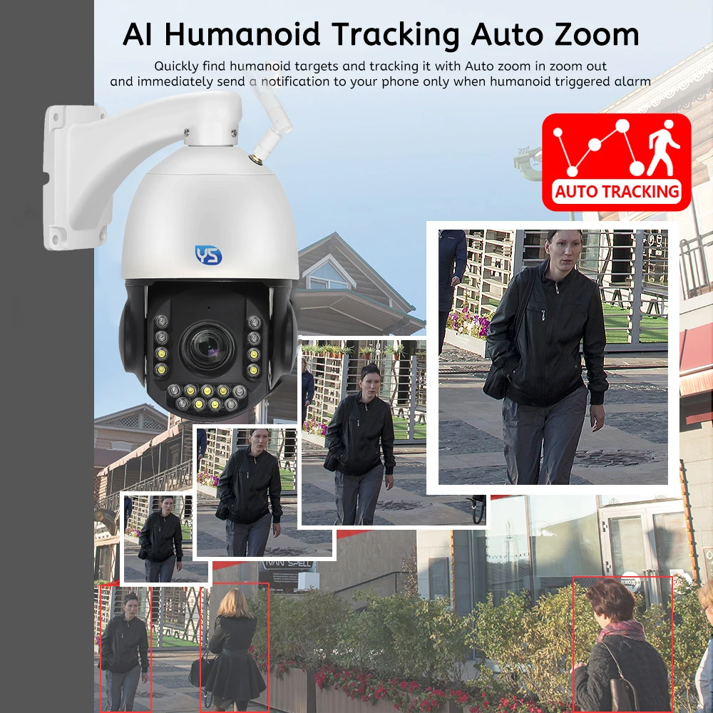 4K 8MP WiFi การเฝ้าระวังกล้องกลางแจ้ง30X ซูม Humanoid ติดตาม PoE PTZ กล้องสี Night กล้องวงจรปิดเครื่องบันทึกภาพกล้องวงจรปิดกล้อง CamHiro