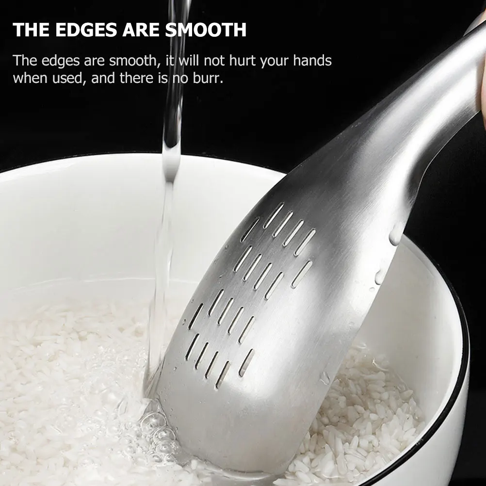 

Rice Drain Spoon Stainless Steel Non-Deform Smooth Edge Beer Opener Handle Reusable Kitchen Tool Compact Strainer